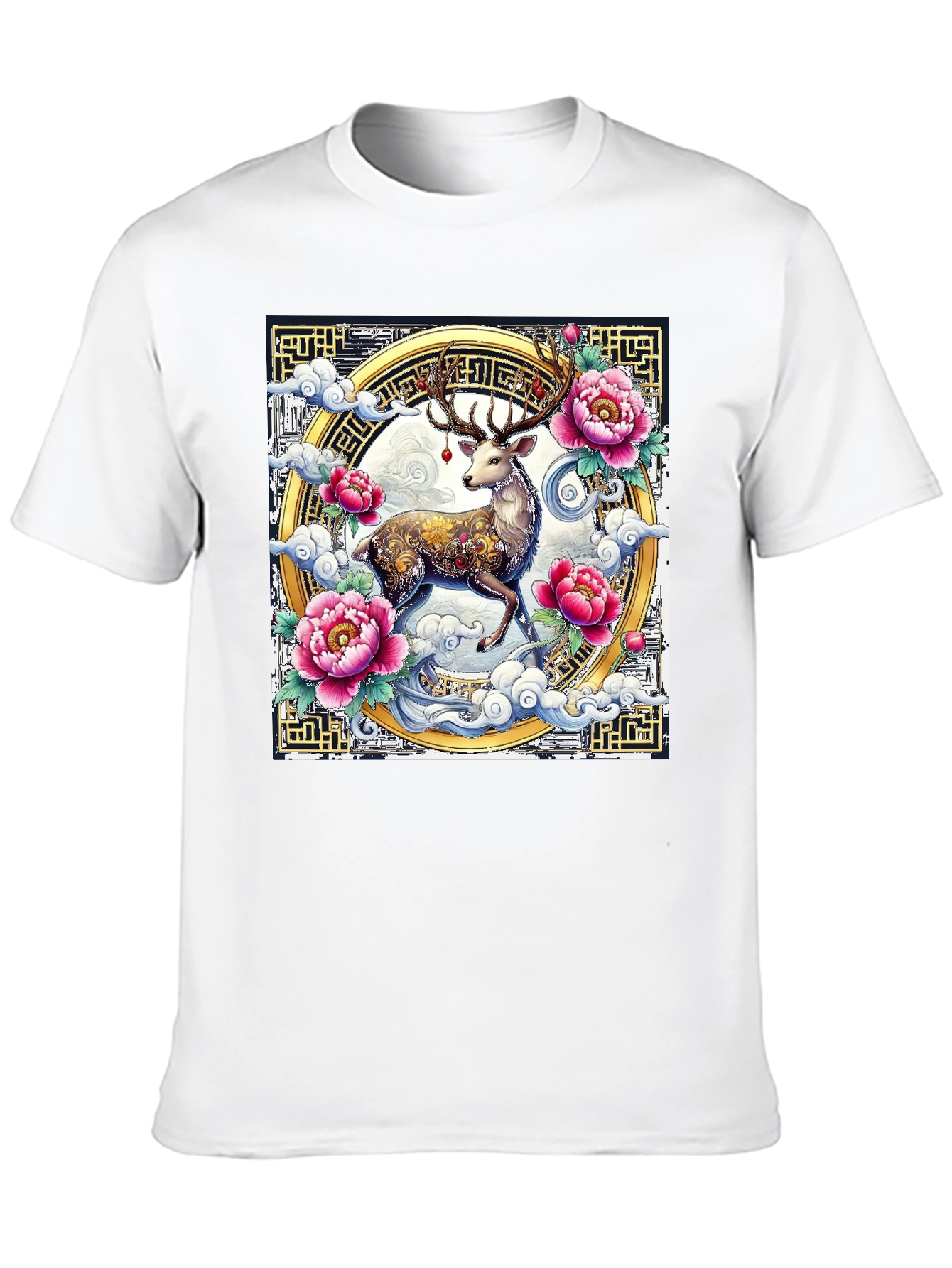 Black Deer Floral Graphic T-Shirt view 10