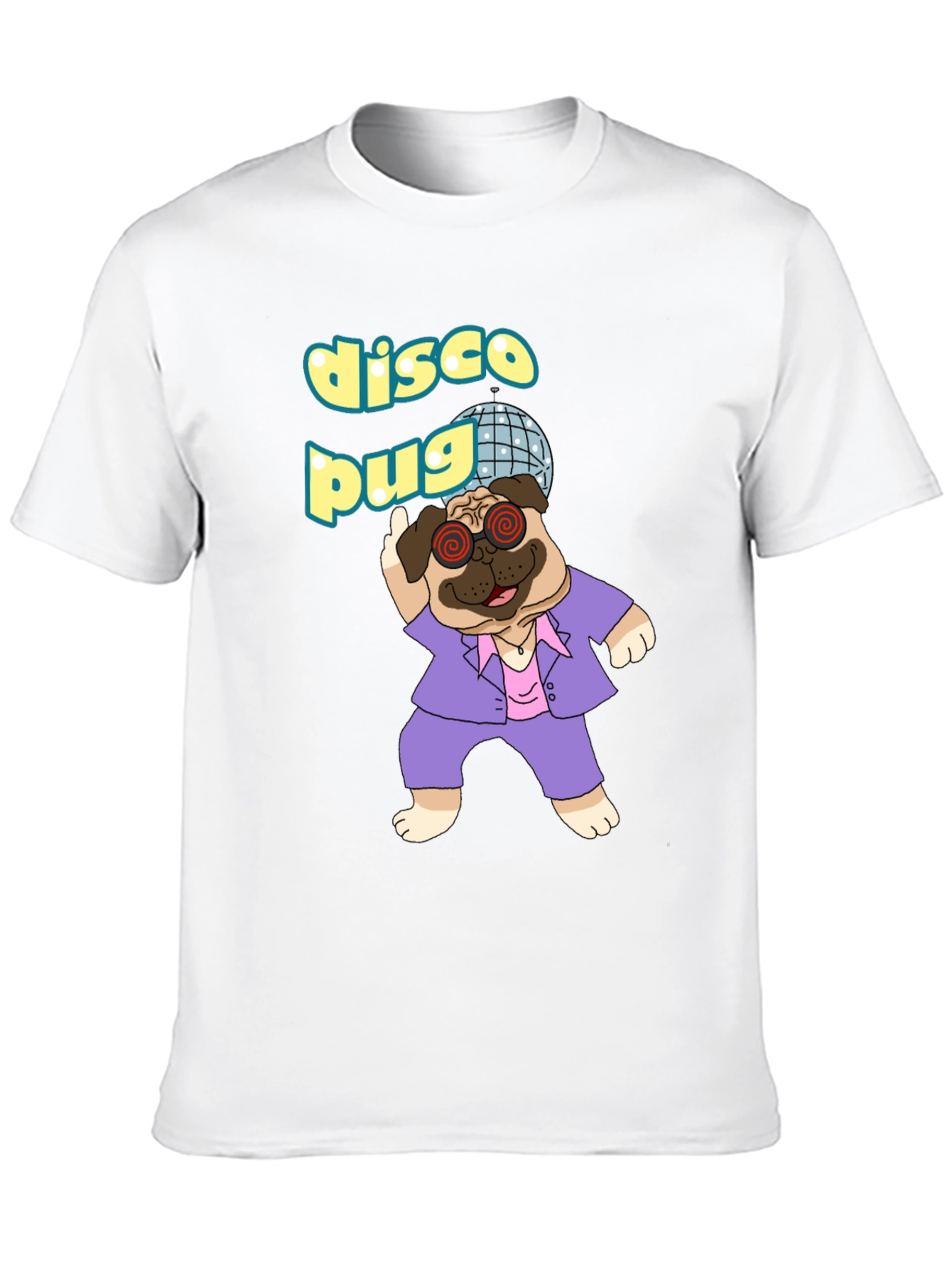 Black Disco Pug Graphic T-Shirt - Groovy Style view 10