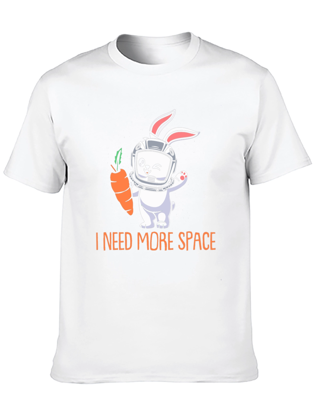Black I Need More Space Rabbit Astronaut T-Shirt view 10