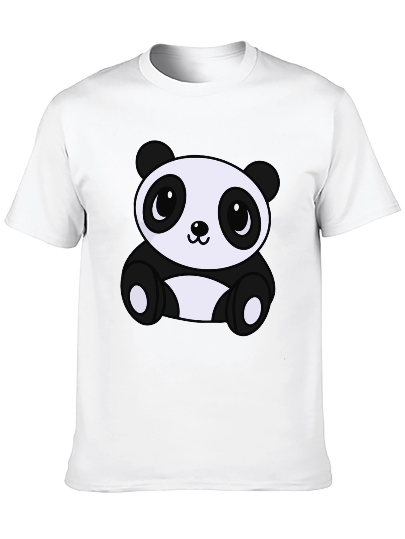 Black Cute Panda Bear Graphic Tee - Soft Black T-Shirt view 10