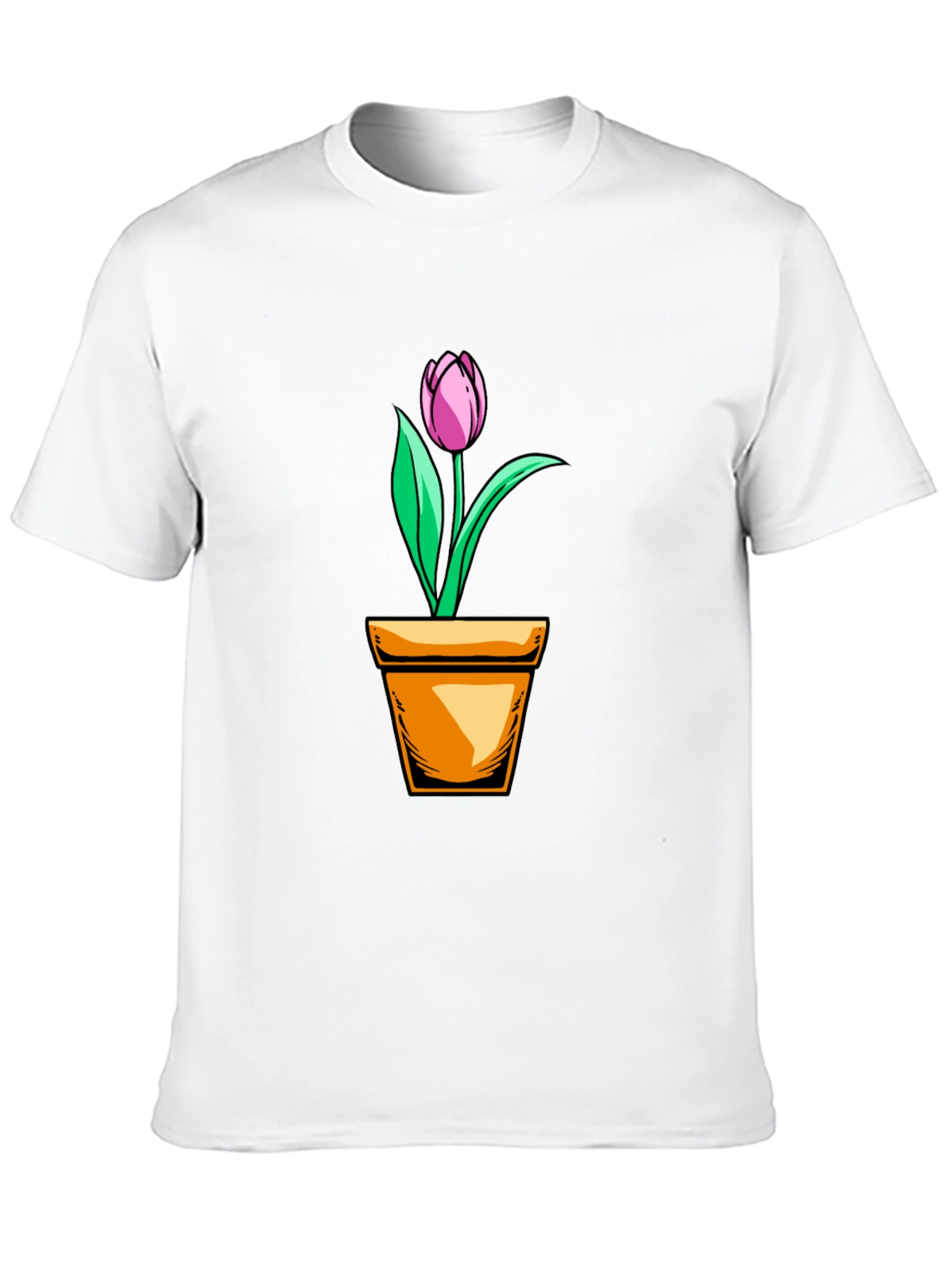 Black Tulip in Pot Graphic T-Shirt - Black view 10