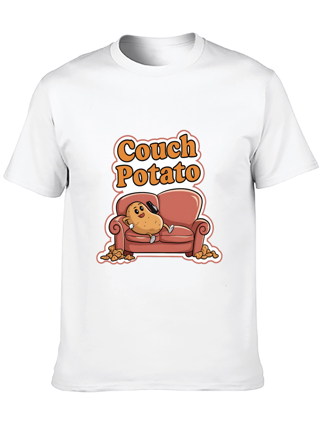 Black Couch Potato Black Graphic Tee - Funny Cartoon Potato Shirt view 10
