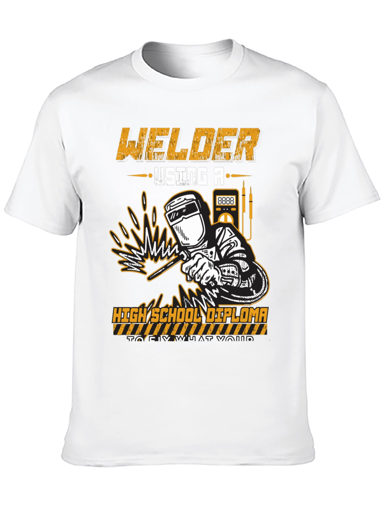 Black Welder High School Diploma T-Shirt view 10