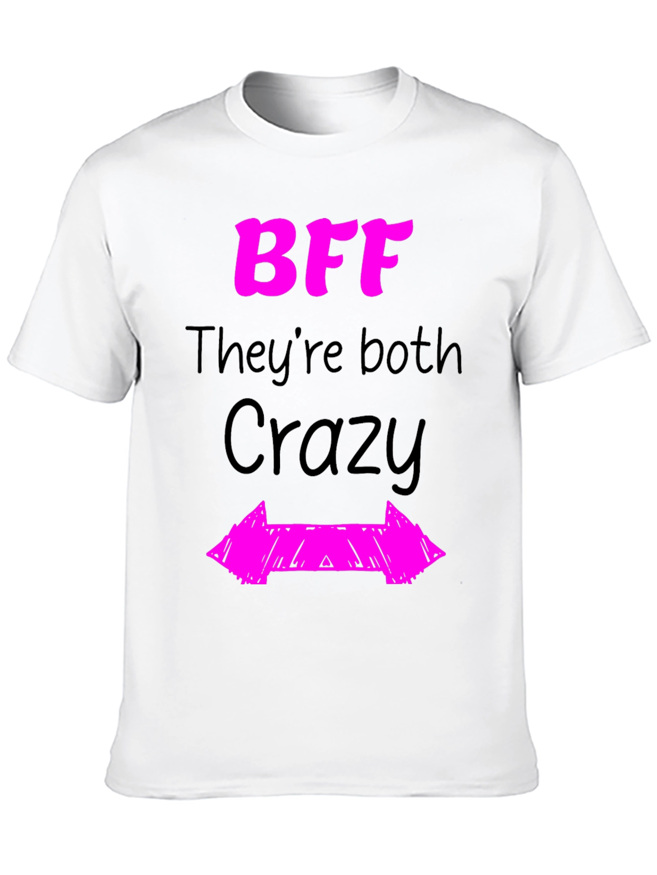 Black BFF They're Both Crazy Graphic Novelty T-Shirt view 10