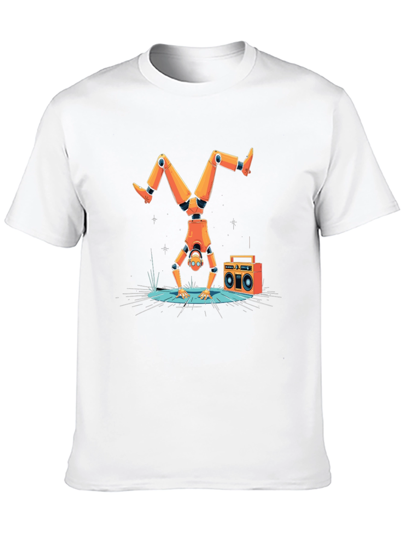 Black Robot Handstand T-Shirt view 10