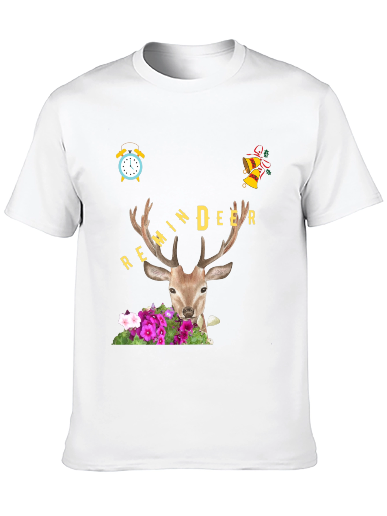 Black Remindeer Graphic Tee - Holiday Novelty Shirt view 10
