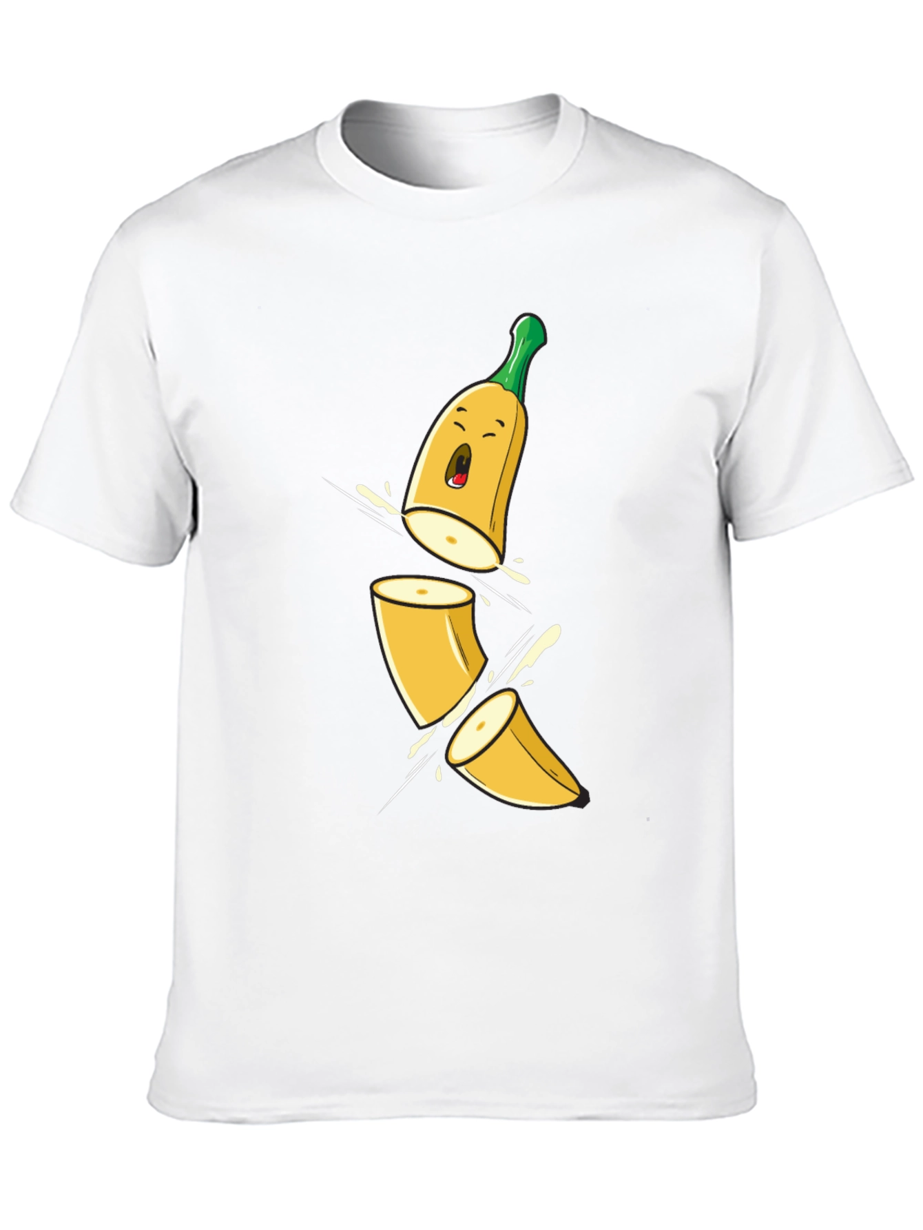 Black Sliced Banana Cartoon T-Shirt view 10