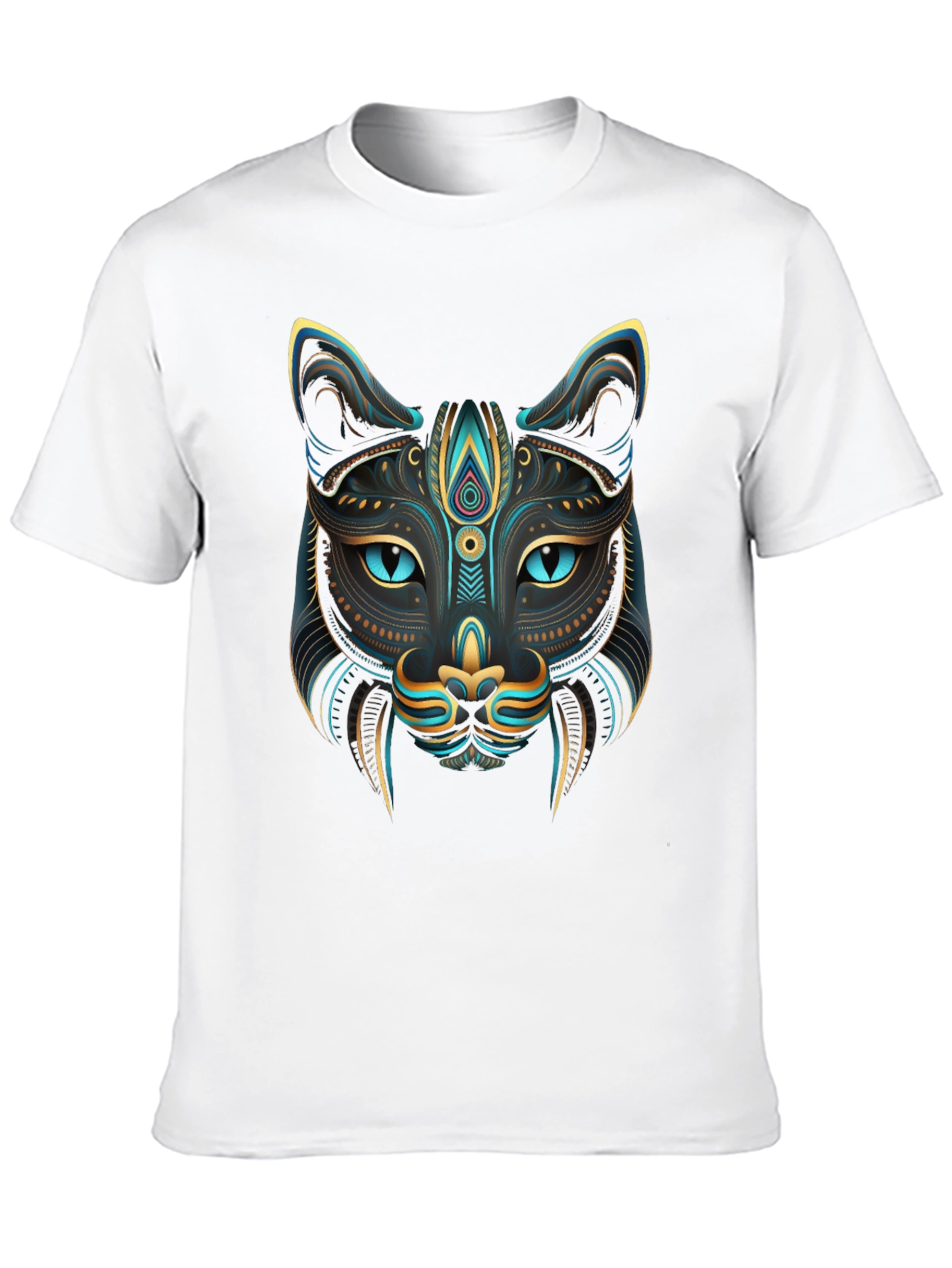 Black Mystic Cat Graphic Tee - Stylish Men's T-Shirt view 10