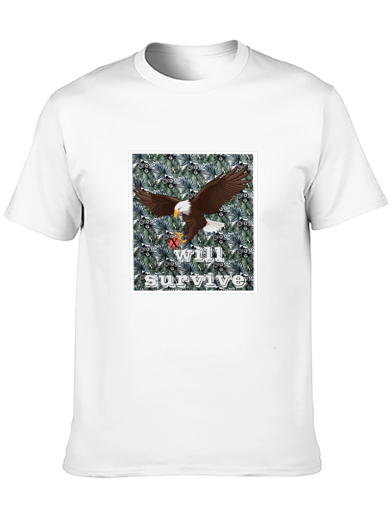 Black Eagle Will Survive Graphic Tee - Black Cotton Blend view 10