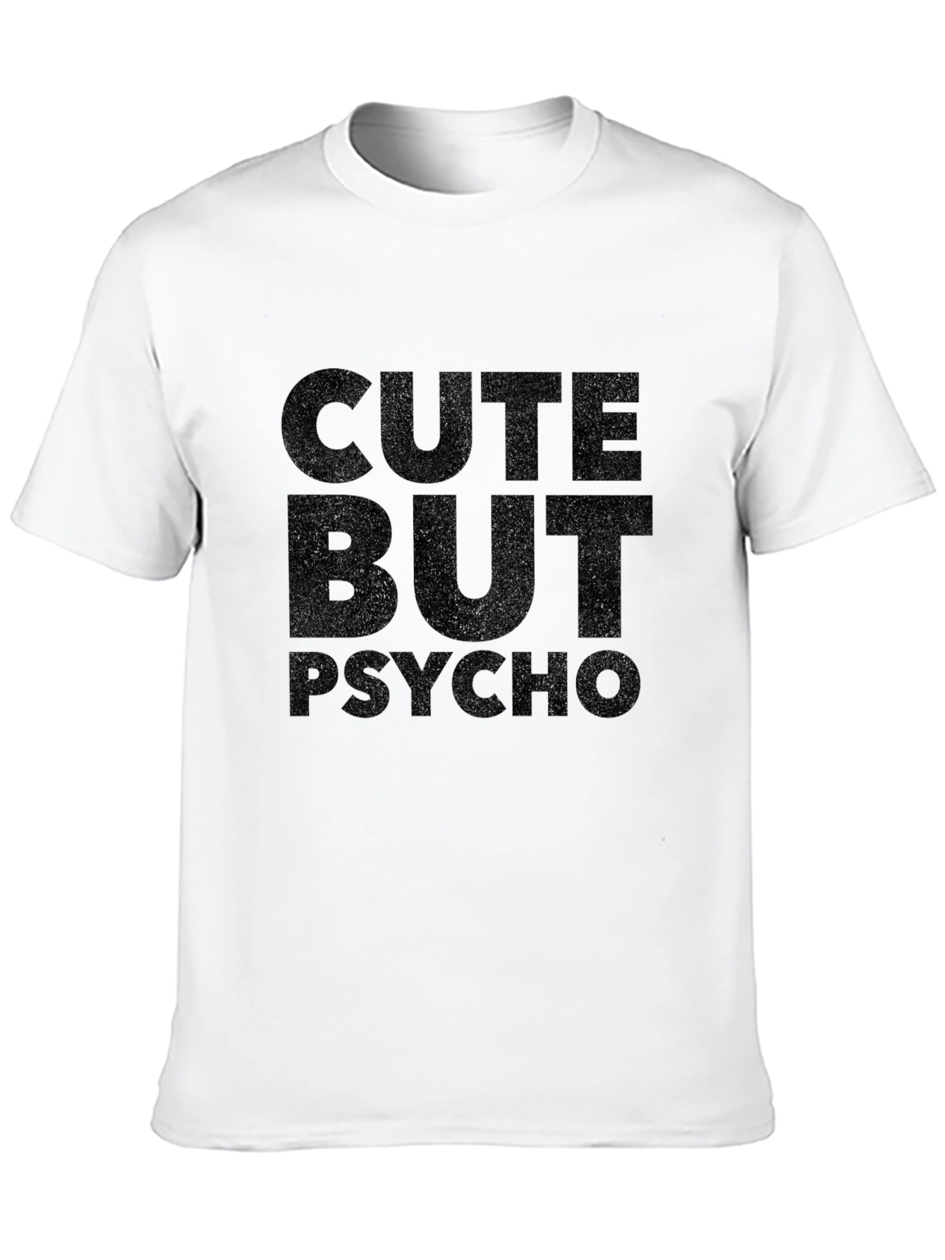 Black Cute But Psycho Black Graphic T-Shirt view 10