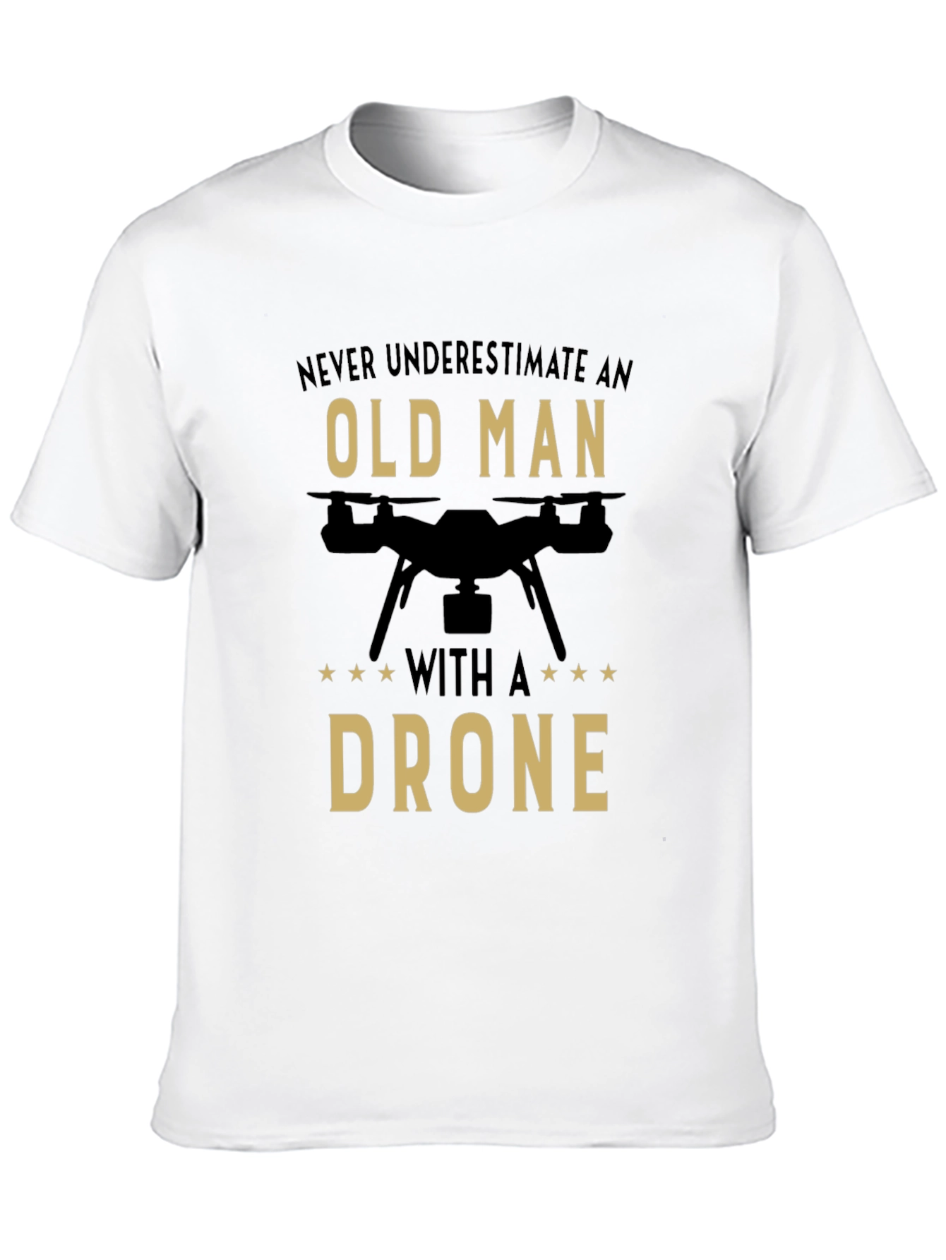 Black Old Man Drone T-Shirt - Funny Pilot Gift view 10