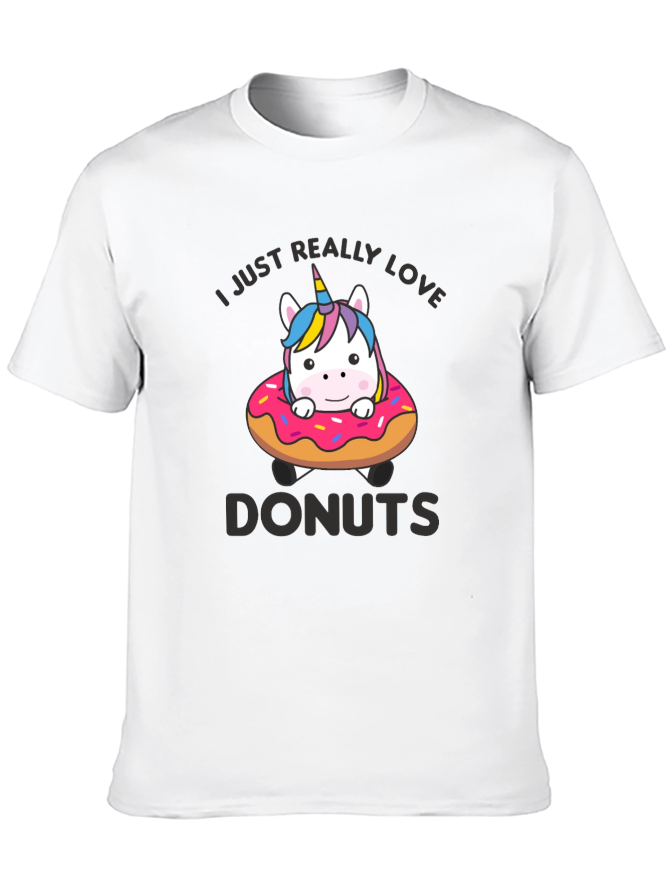 Black Unicorn Donut T-Shirt - I Love Donuts Graphic Tee view 10
