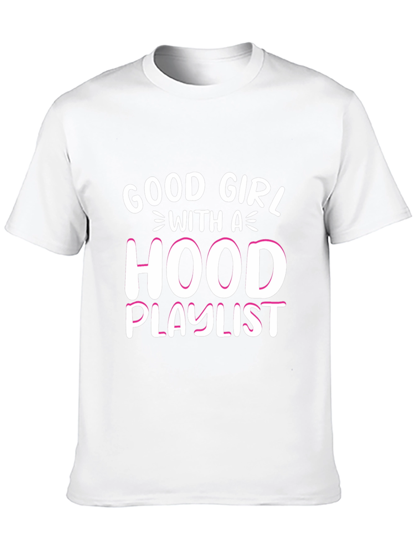 Black Good Girl with a Hood Playlist T-Shirt view 10