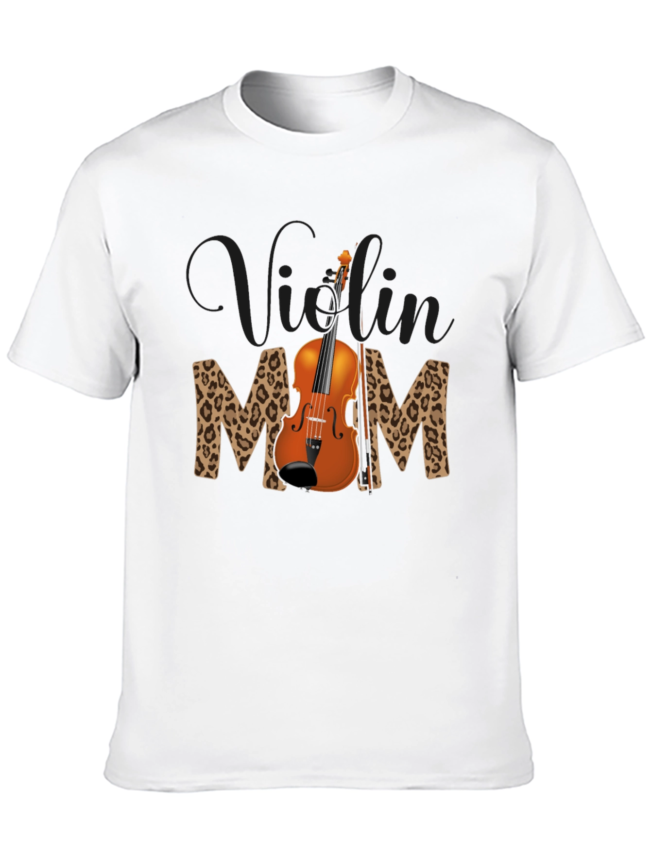 Black Violin Mom Leopard Print T-Shirt view 10