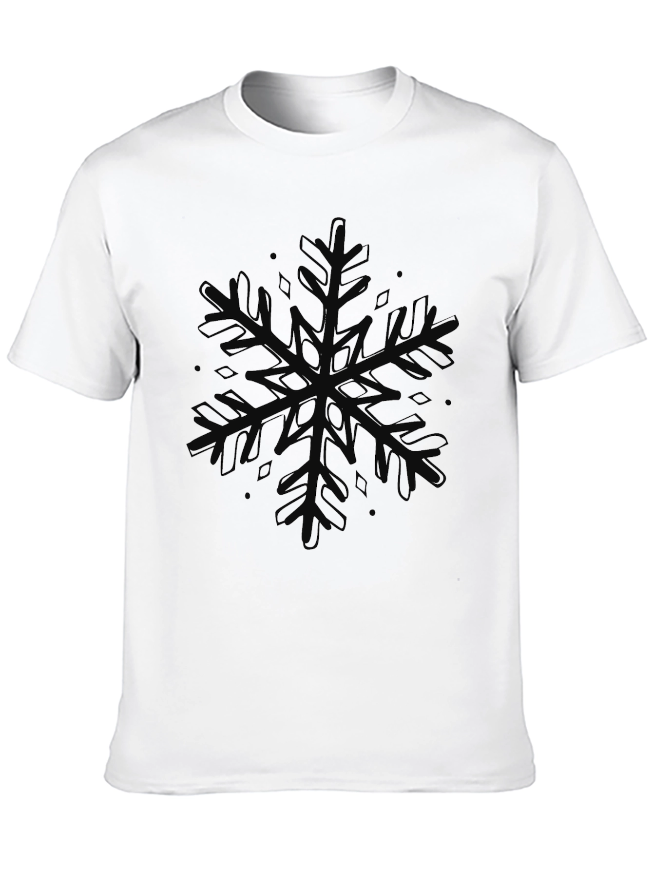 Black Snowflake Graphic Black T-Shirt view 10