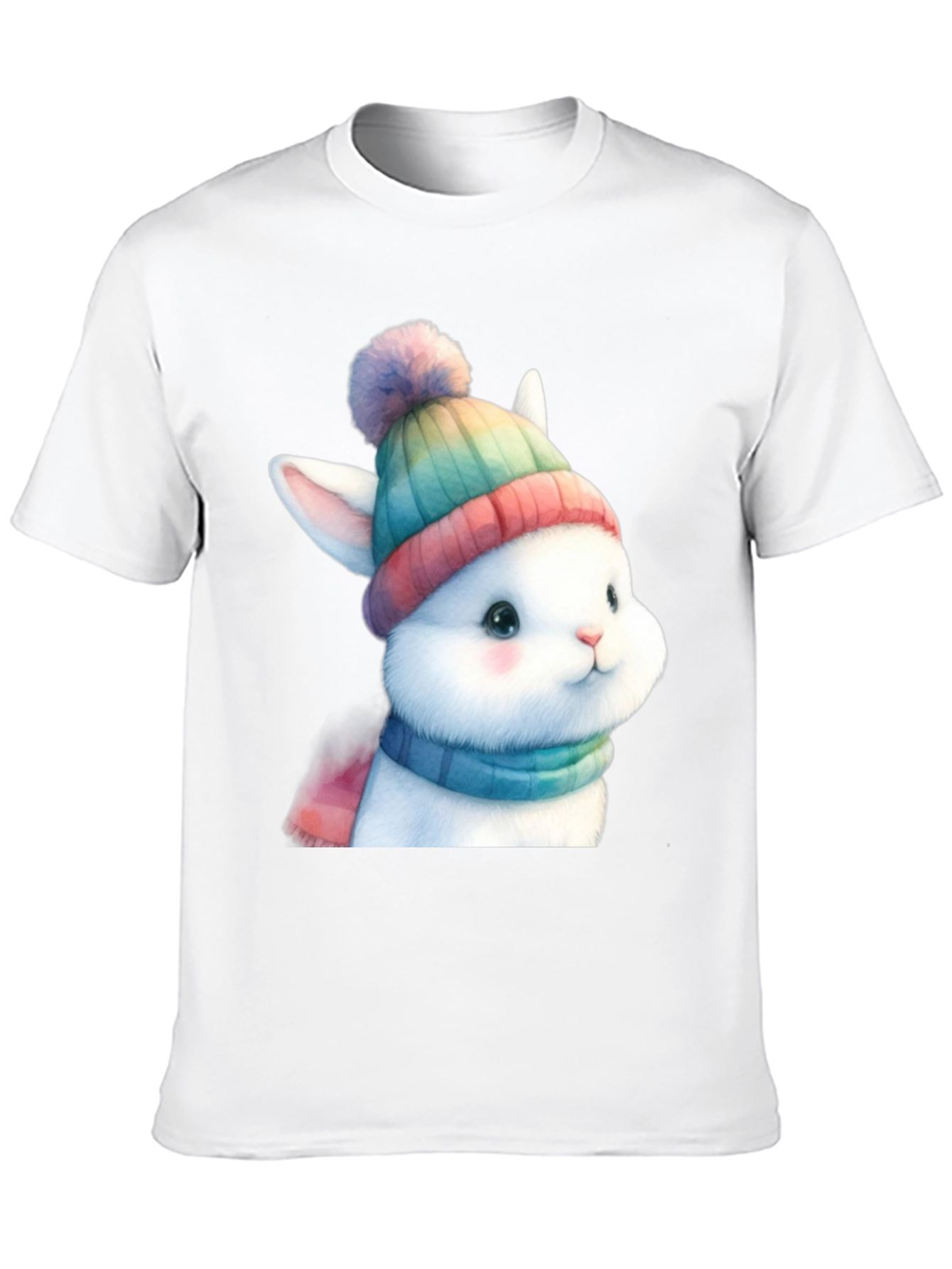 Black Winter Bunny T-Shirt - Cute & Cozy view 10