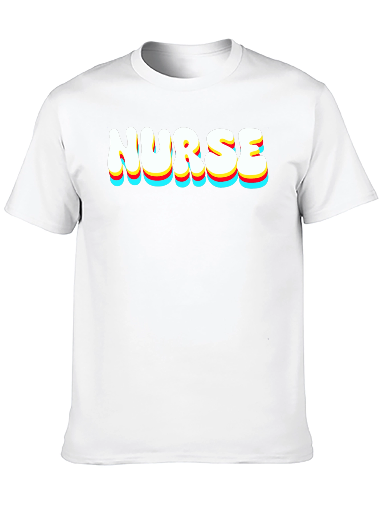 Black Nurse Retro Stacked Text Black T-Shirt view 10