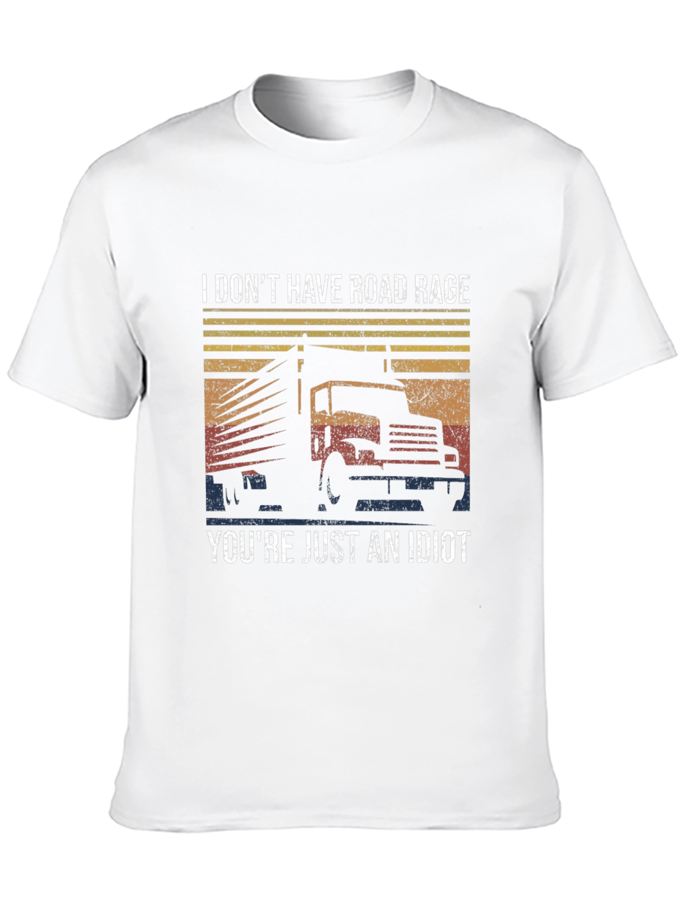 Black Funny Trucker Road Rage Black Graphic Tee view 10