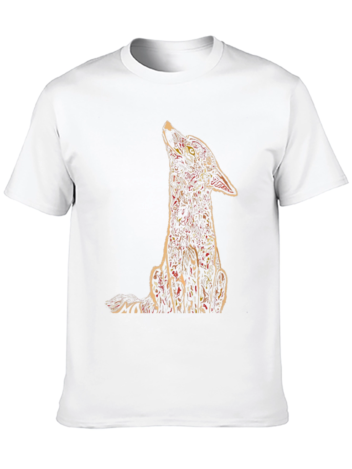 Black Abstract Wolf Graphic Black T-Shirt view 10