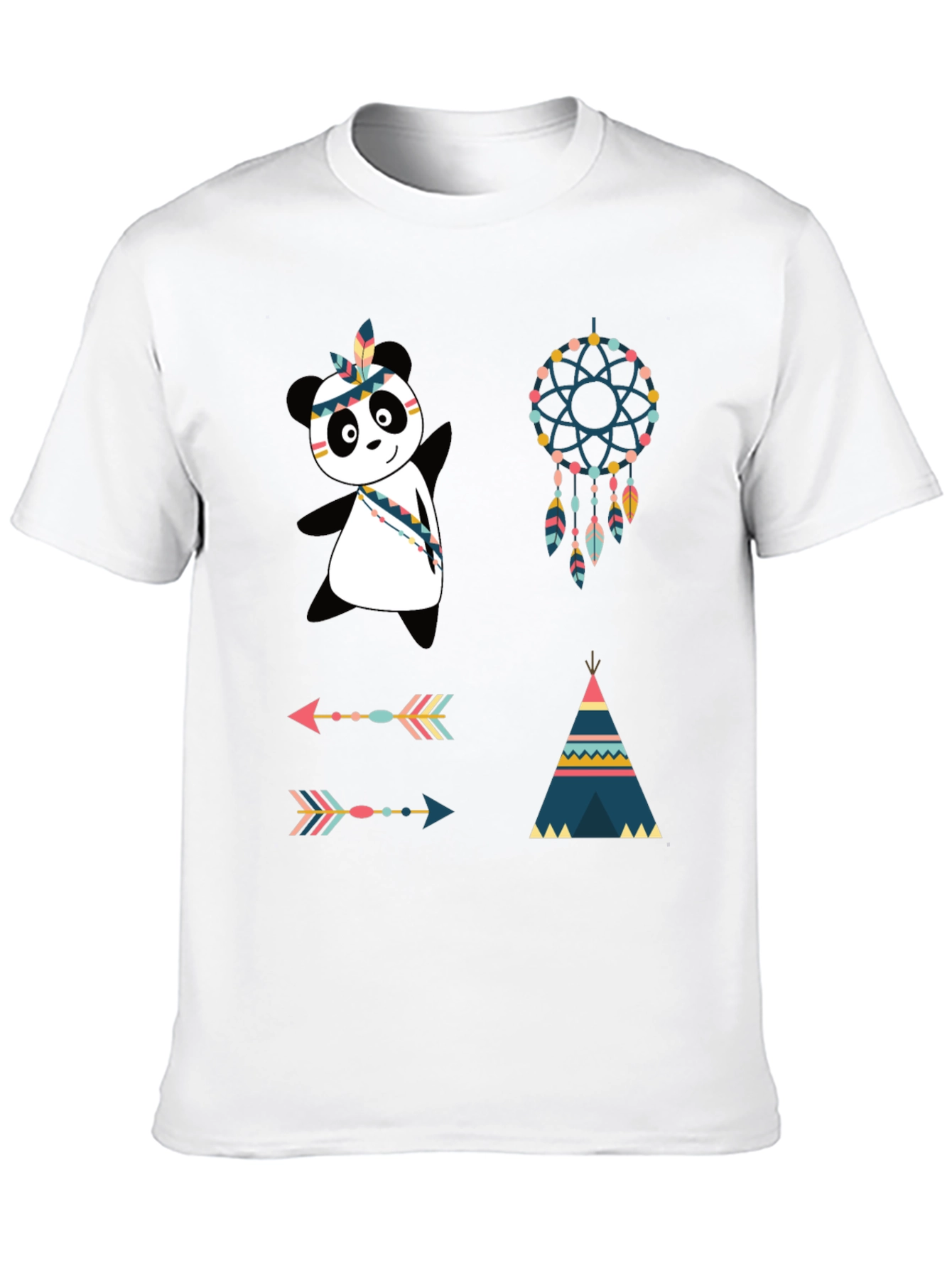 Black Tribal Panda Graphic Tee view 10
