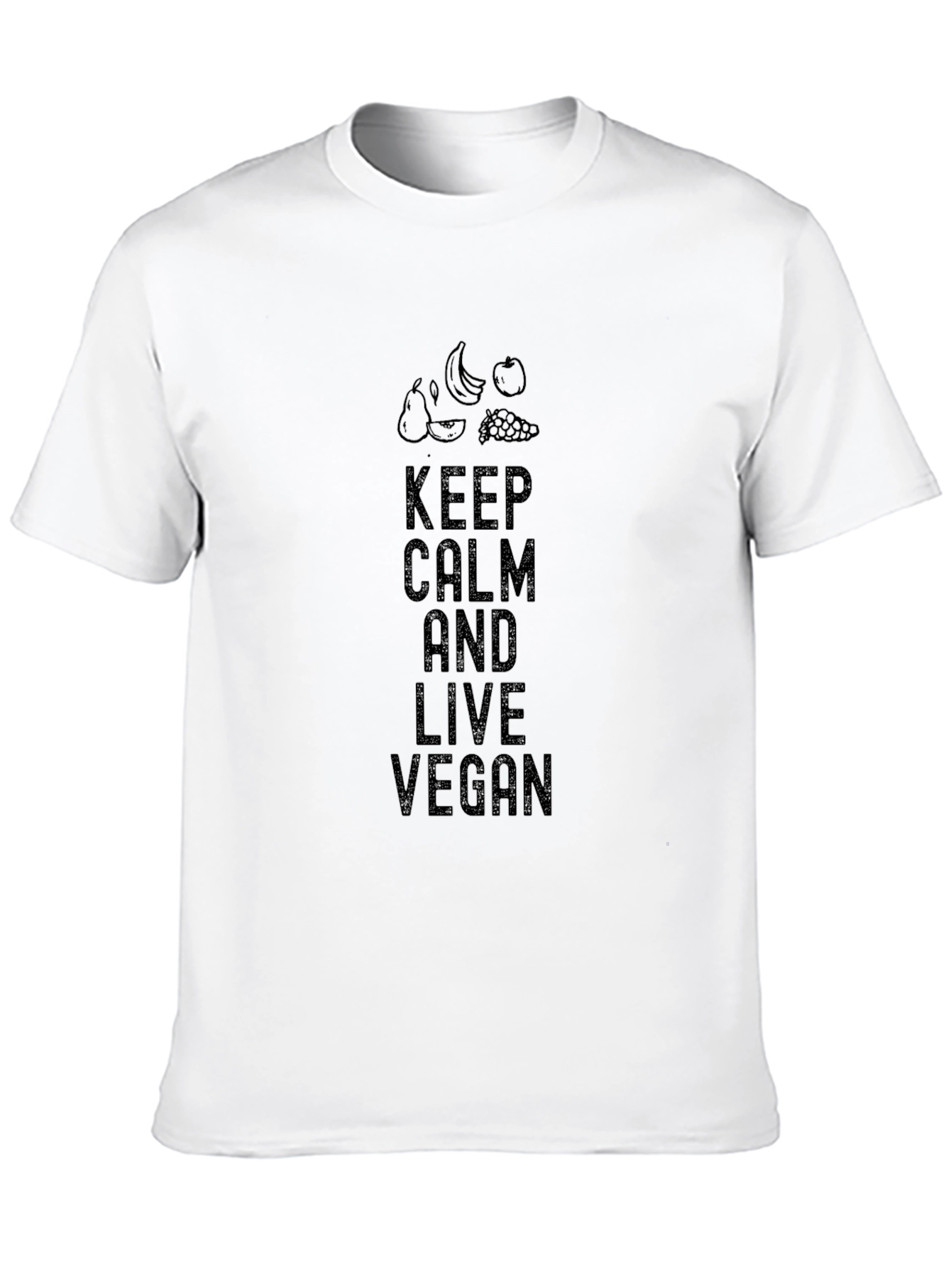 Black Keep Calm and Live Vegan T-Shirt view 10