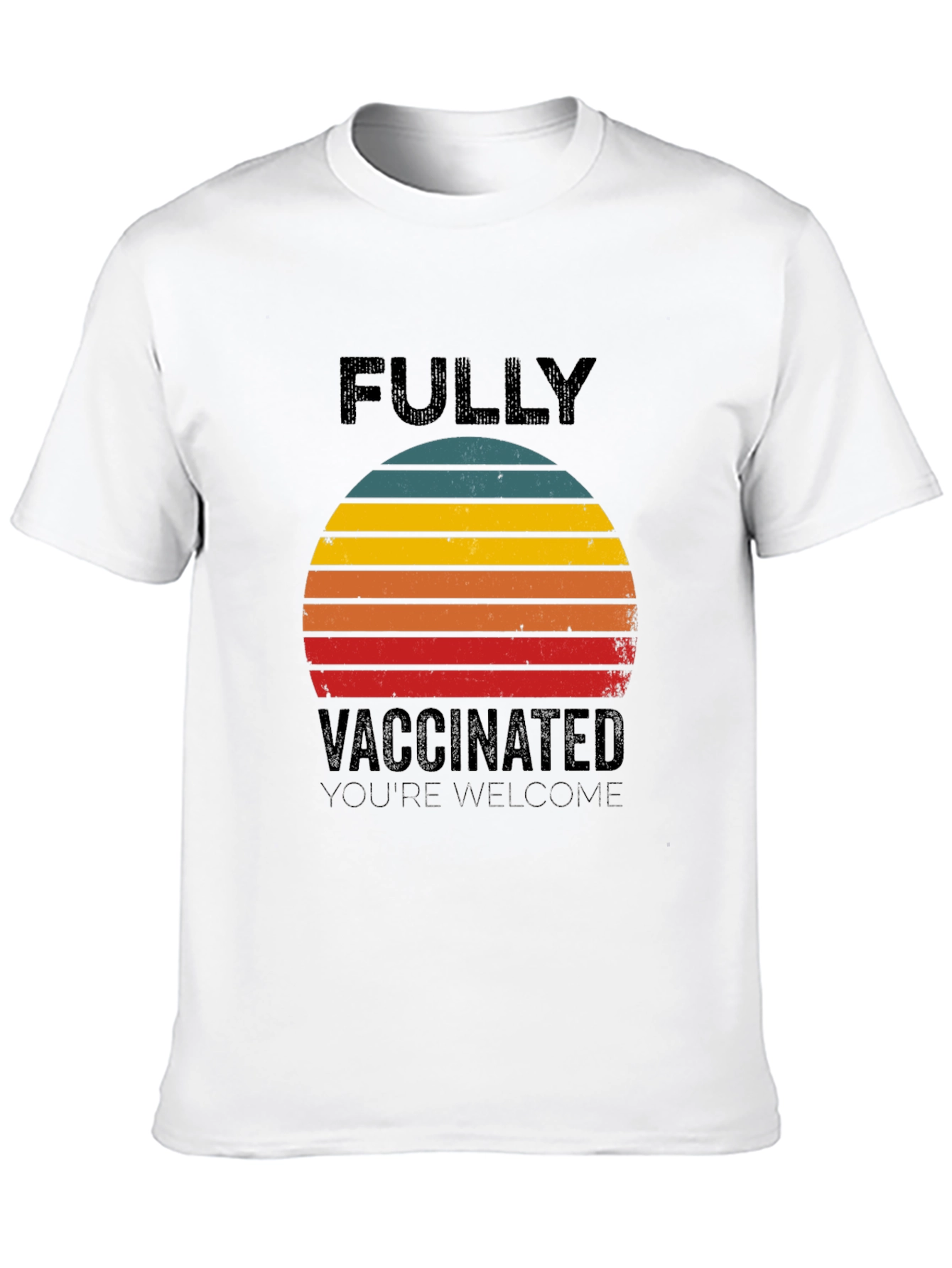 Black Fully Vaccinated Retro T-Shirt view 10