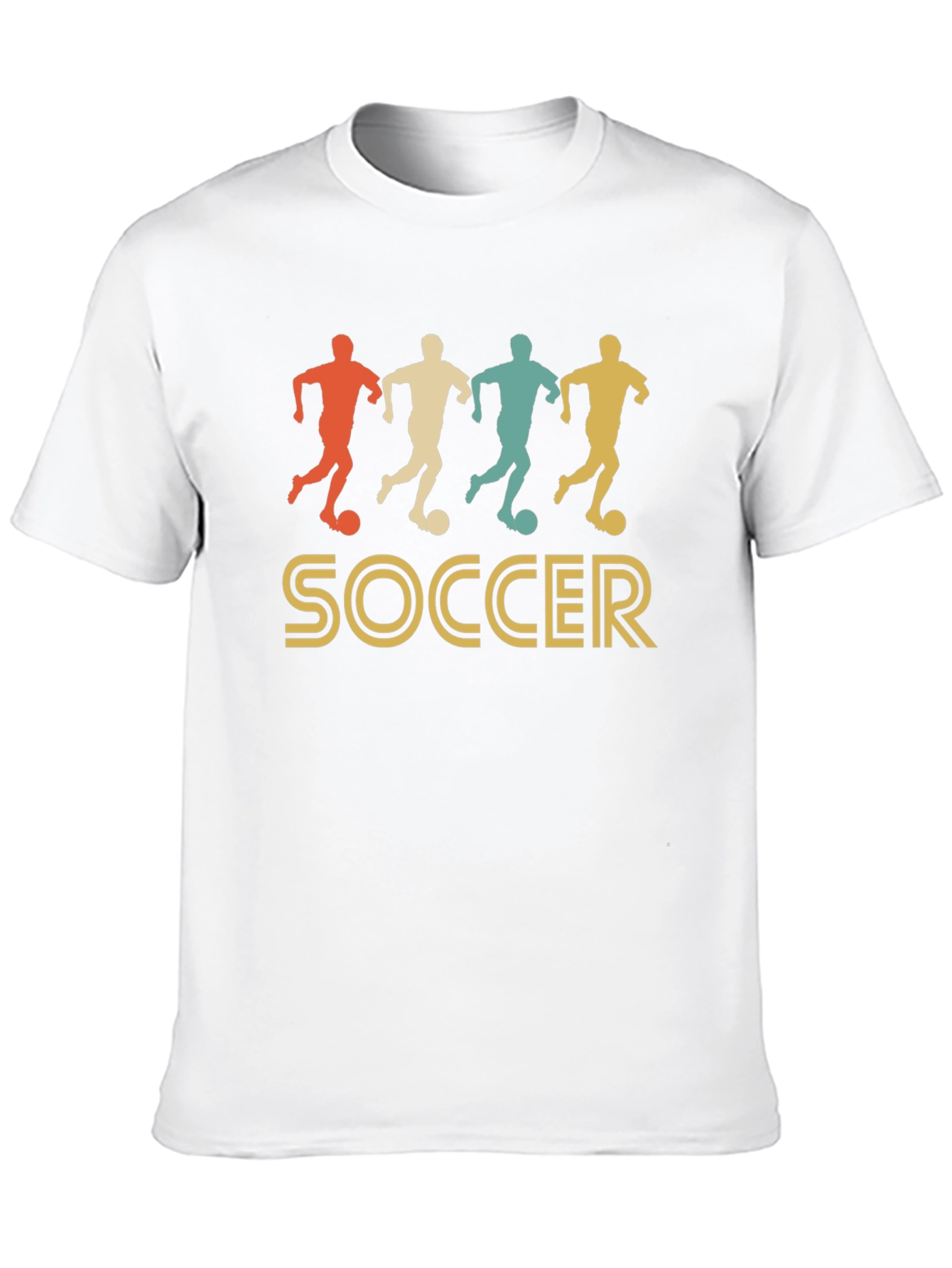 Black Retro Soccer T-Shirt - Vintage Style Tee view 10