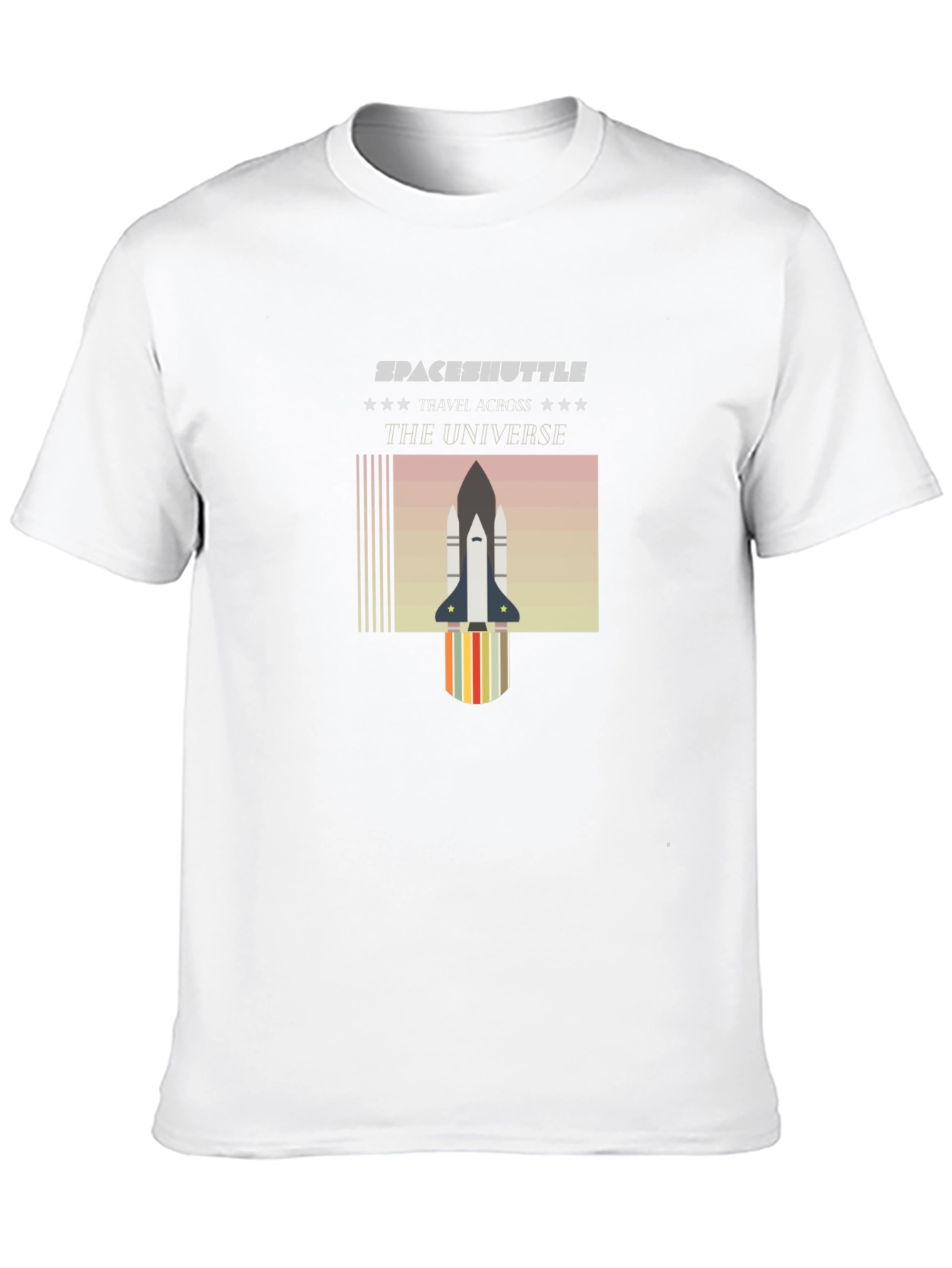 Black Space Shuttle Universe Graphic T-Shirt - Black view 10