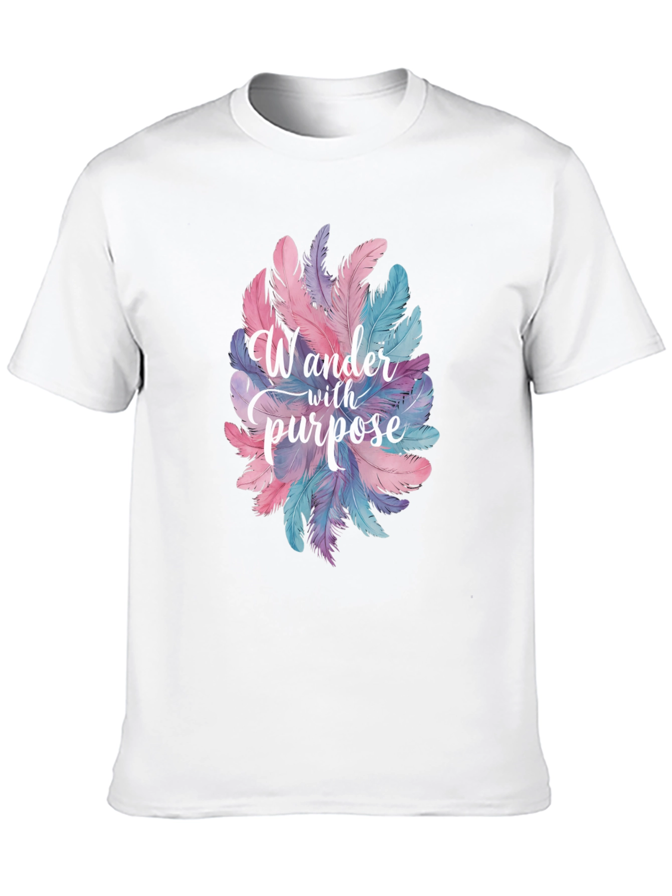 Black Wander With Purpose Feather Graphic T-Shirt view 10