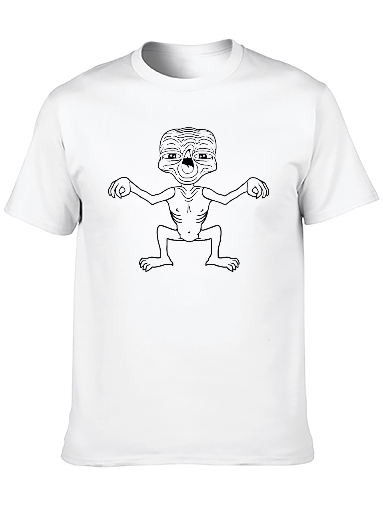 Black Funny Alien Graphic Black T-Shirt view 10