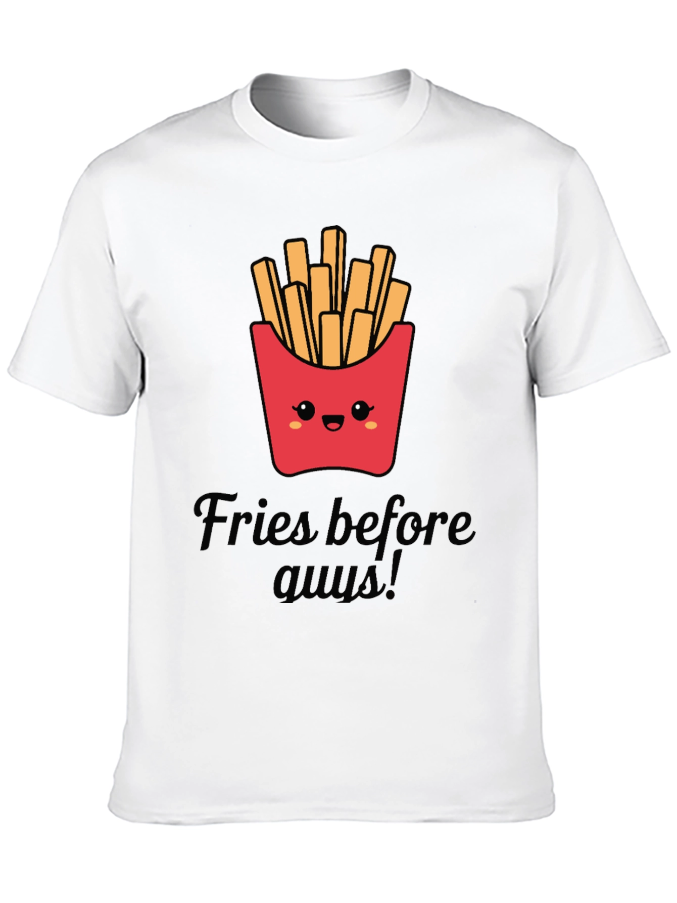 Black Fries Before Guys Graphic Tee - Black Unisex T-Shirt view 10
