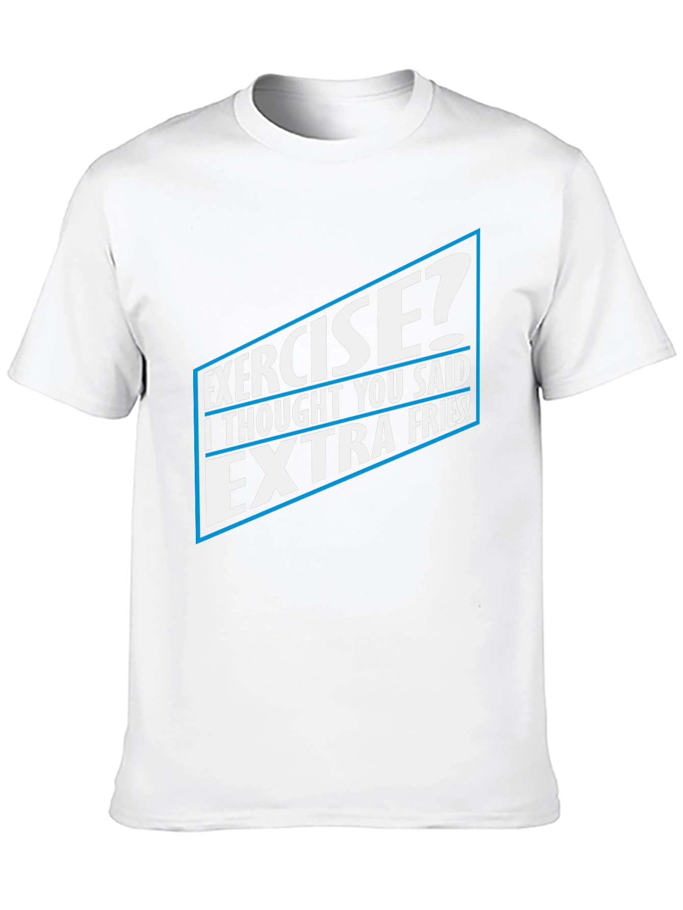 Black Exercise? Extra Fries! Funny Graphic Tee view 10