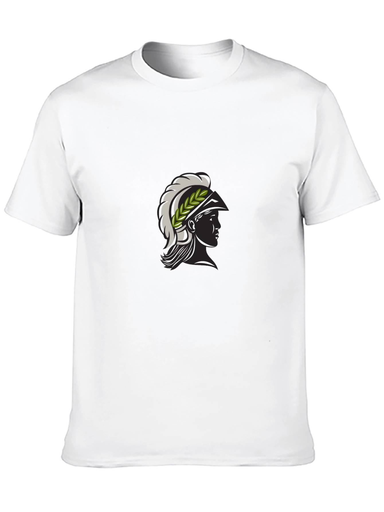 Black Black Tee with Spartan Warrior Design view 10