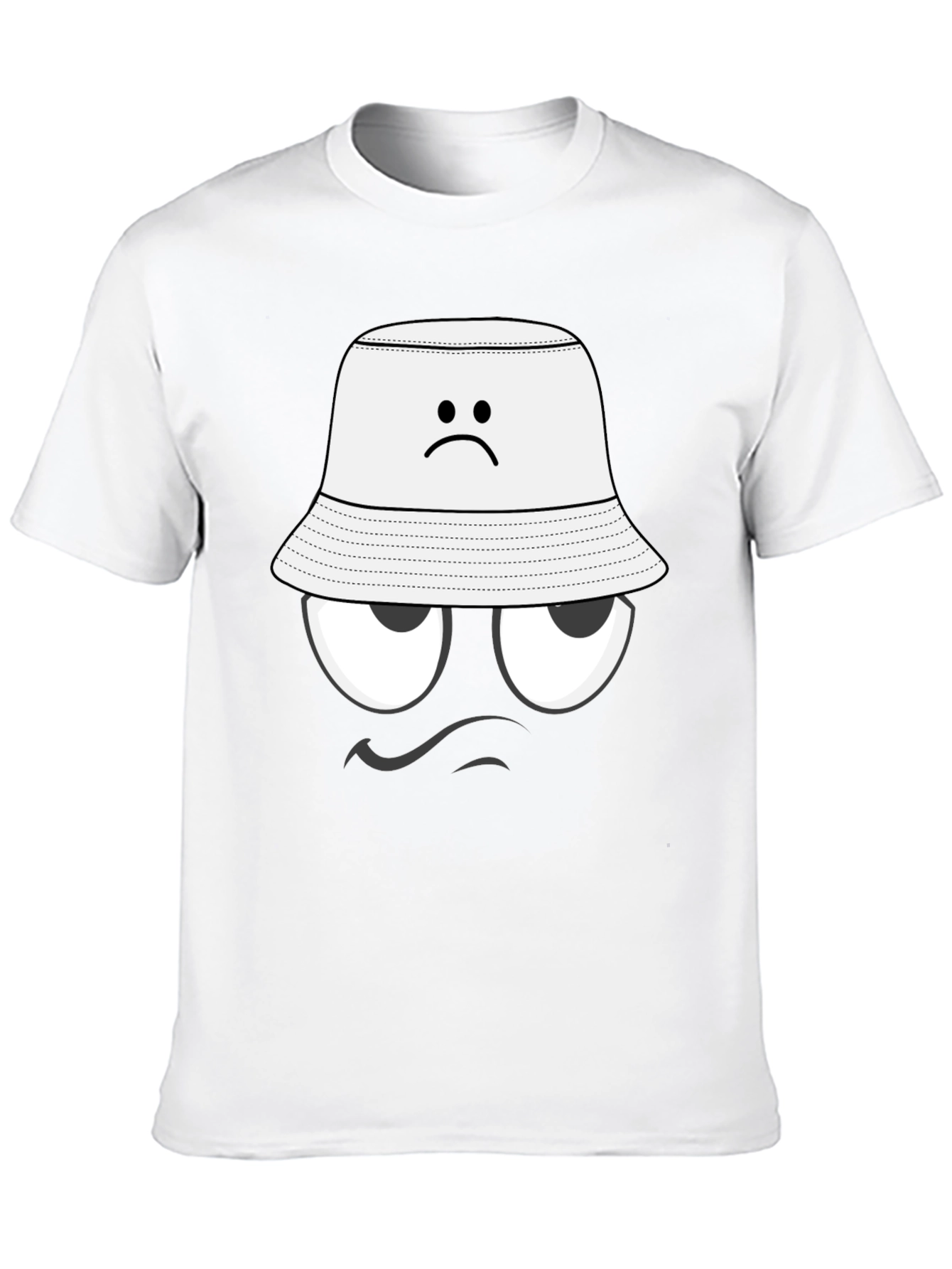 Black Humorous Grumpy Face T-Shirt view 10