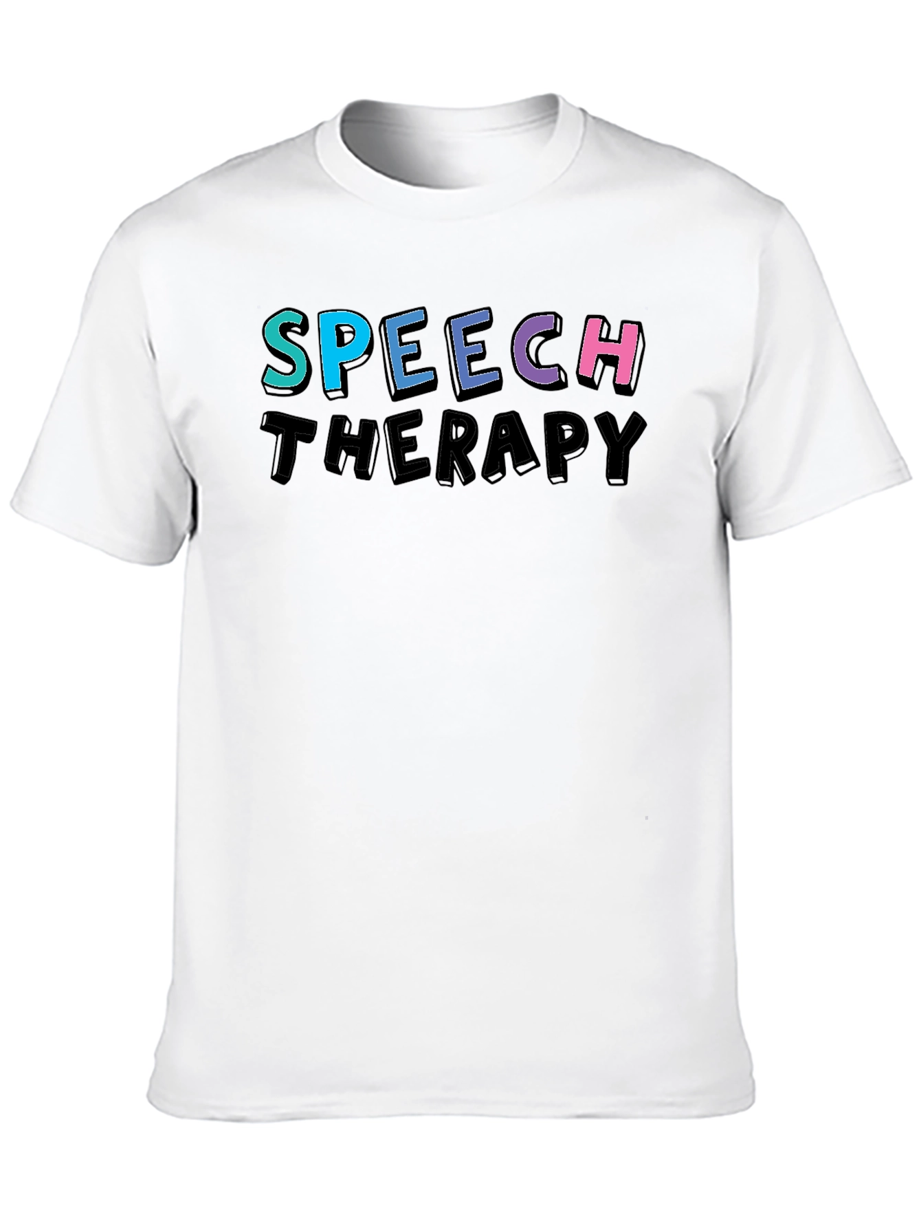 Black Speech Therapy T-Shirt - Colorful Graphic Tee view 10