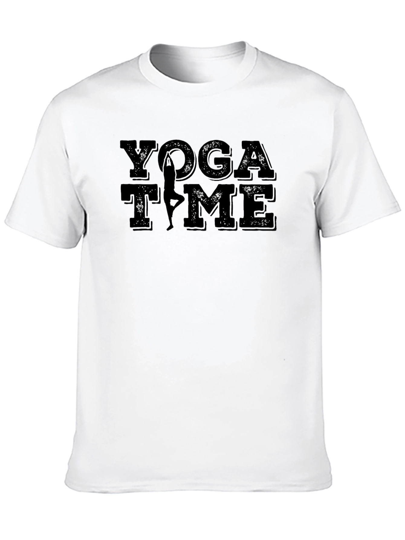 Black Yoga Time Graphic Tee - Black Cotton T-Shirt view 10