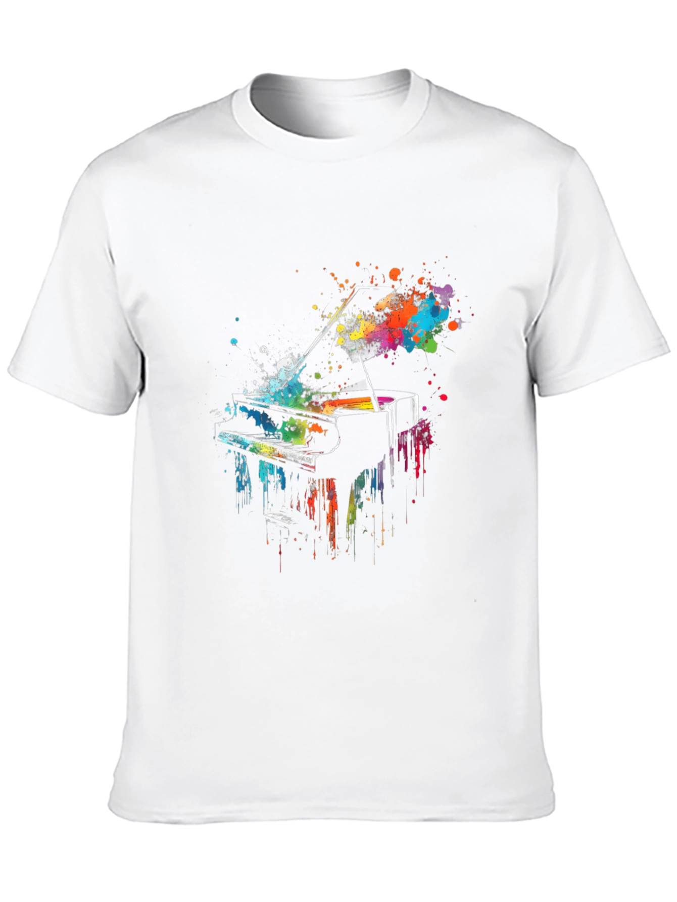 Black Colorful Piano Graphic Tee - Music Lover Shirt view 10