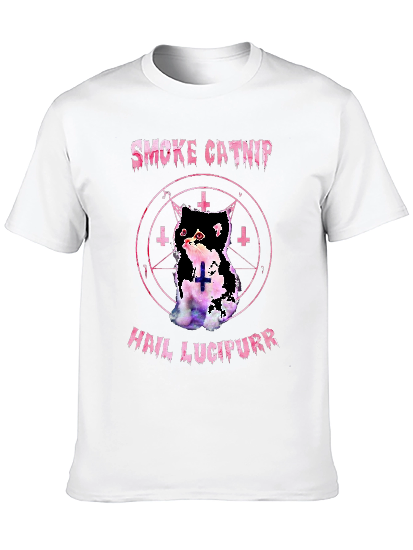 Black Smoke Catnip Hail Lucipurr Graphic T-Shirt view 10