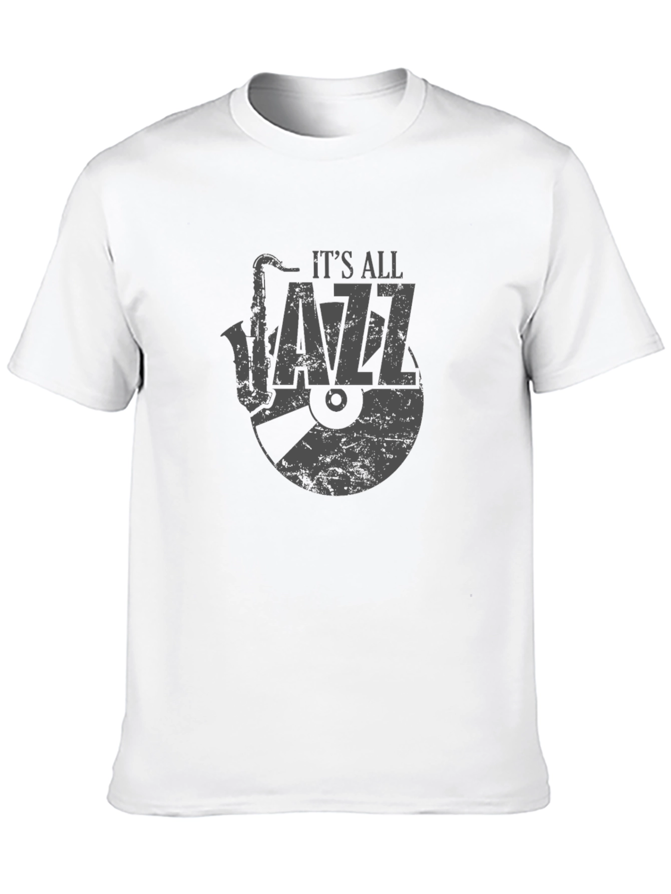 Black It's All Jazz Graphic Tee - Black Cotton T-Shirt view 10