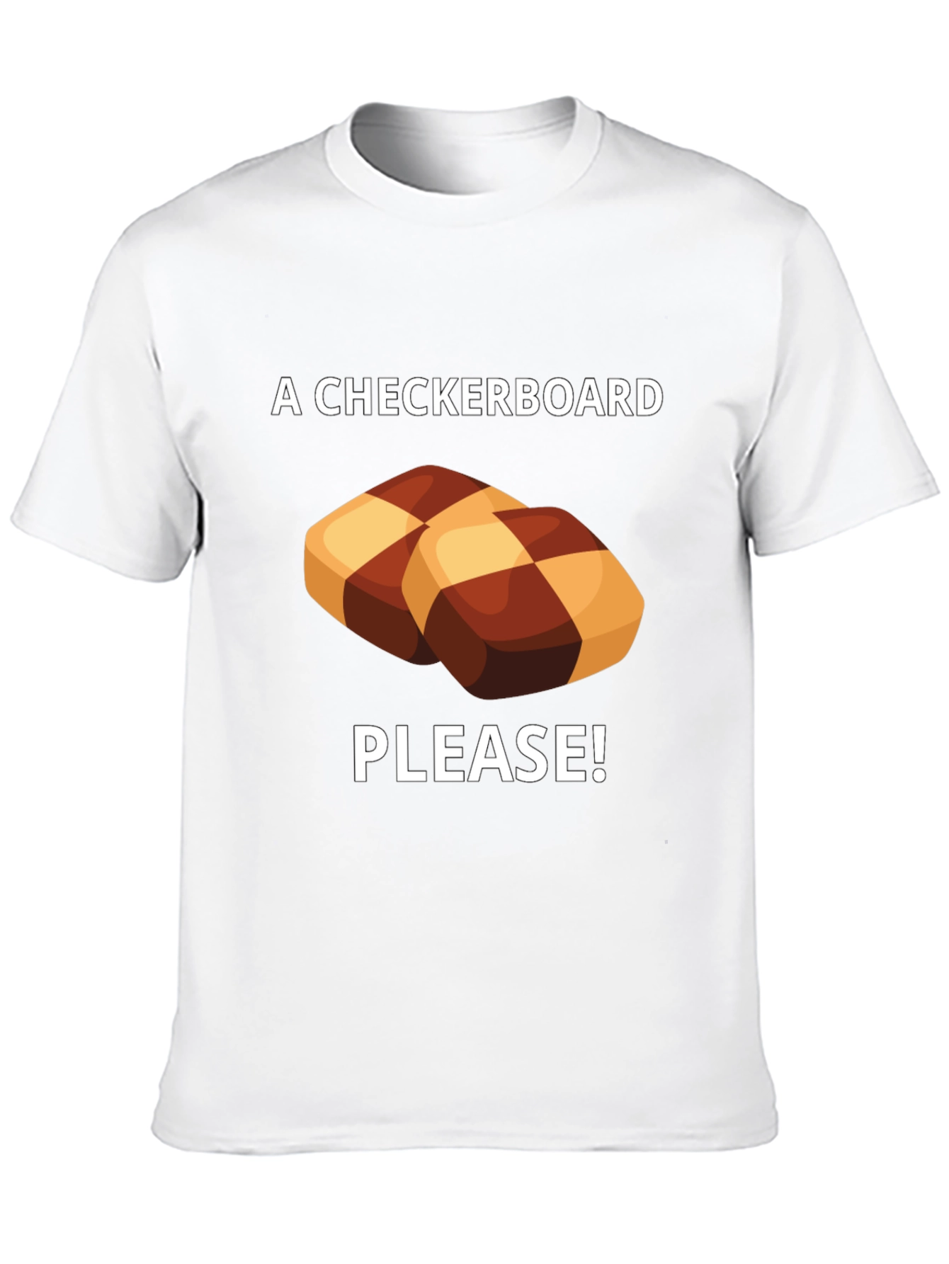 Black Checkerboard Cookie Please! Graphic Tee view 10