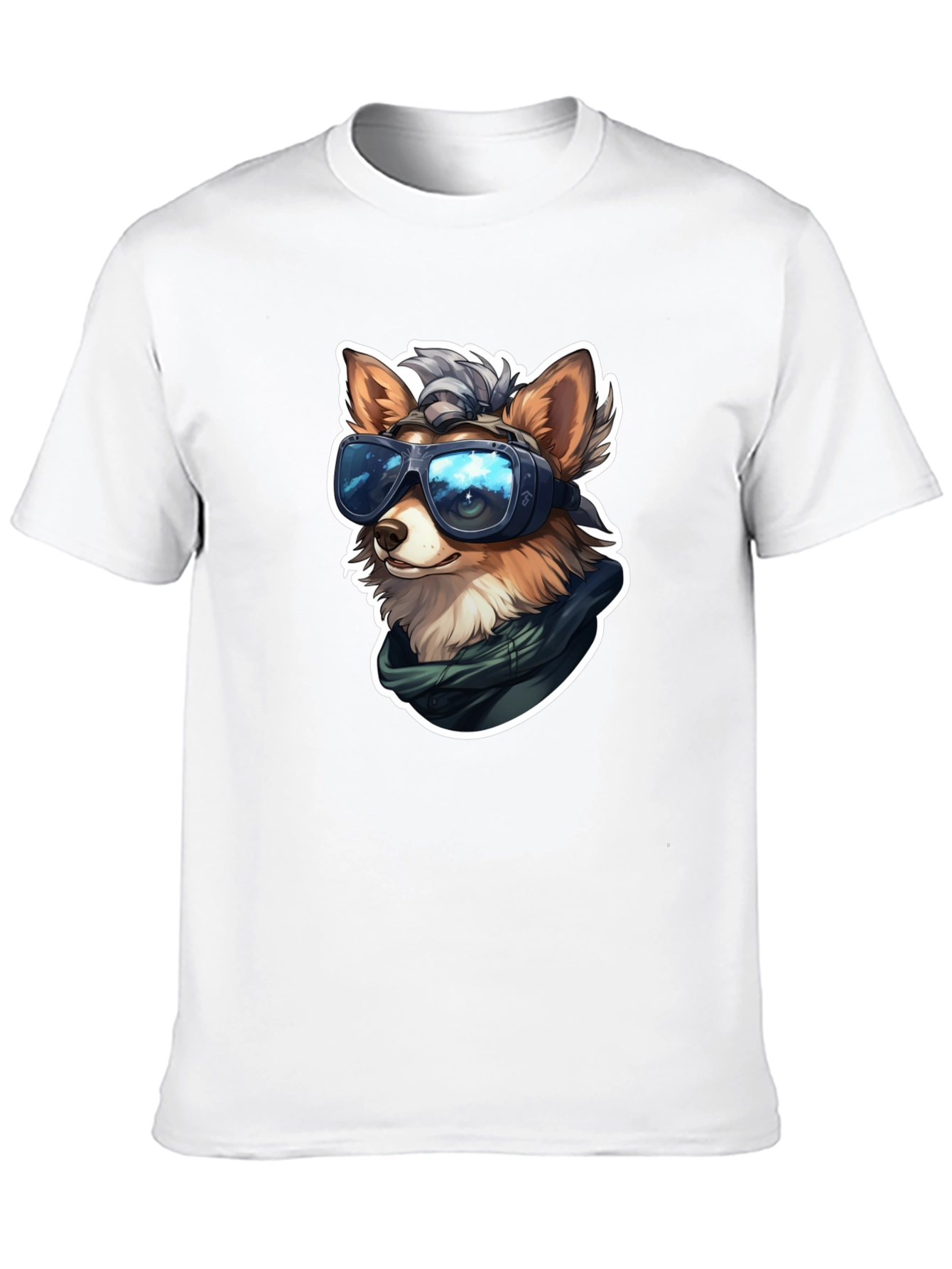 Black Stylish Dog VR Headset Black T-Shirt view 10
