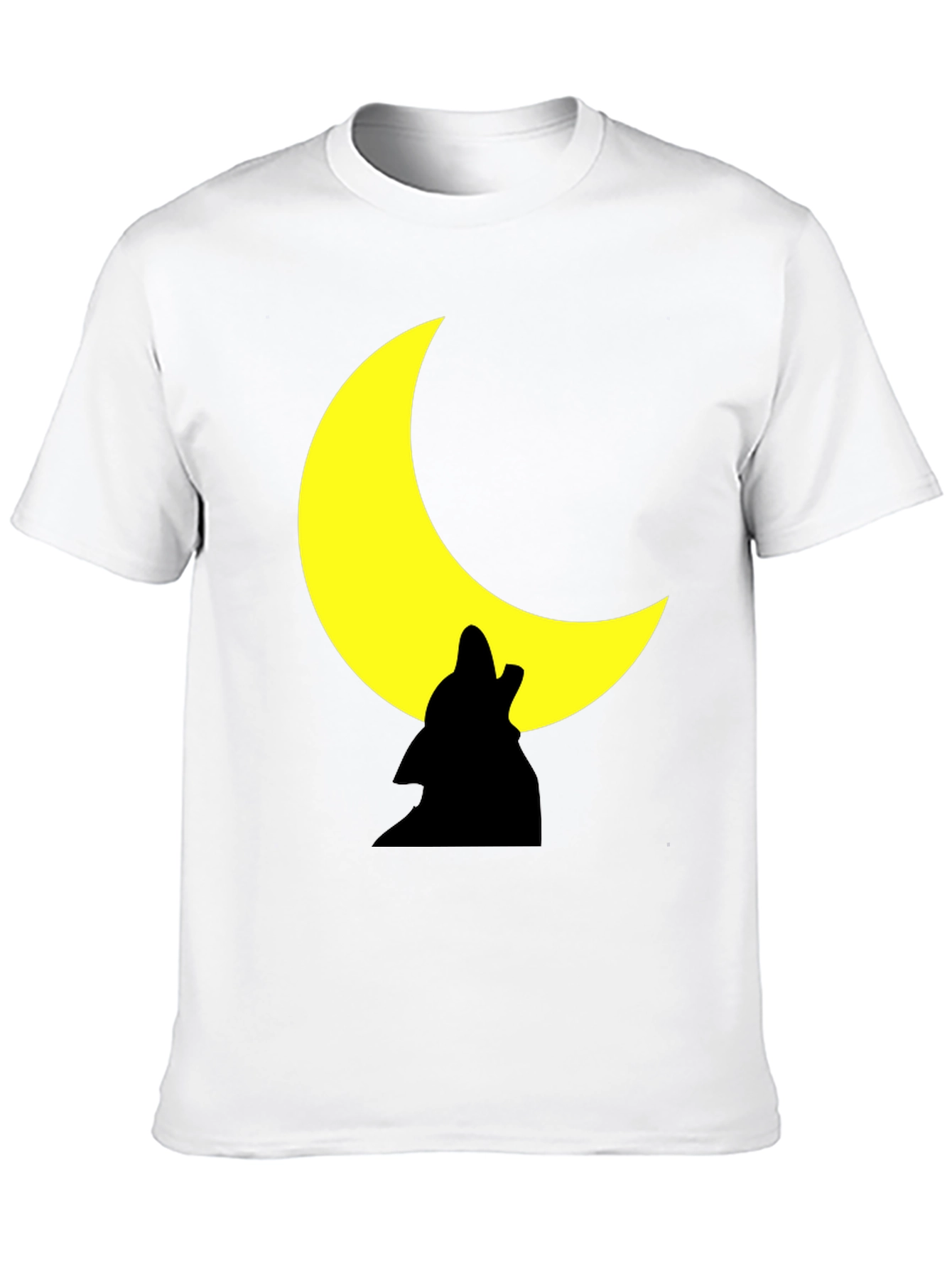 Black Wolf Howling Moon Graphic Black Tee Shirt view 10