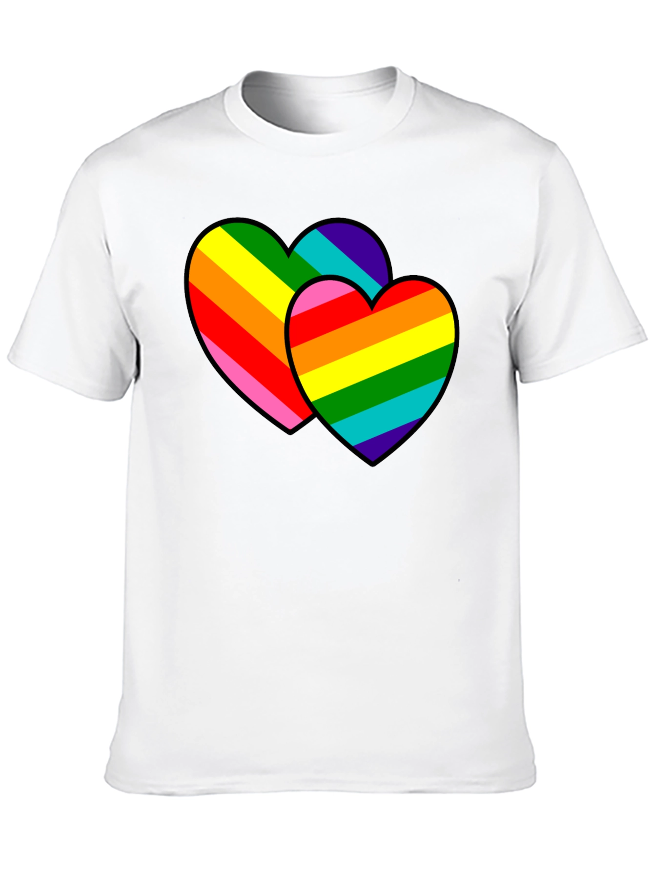 Black Rainbow Hearts Graphic Tee - Pride Love view 10