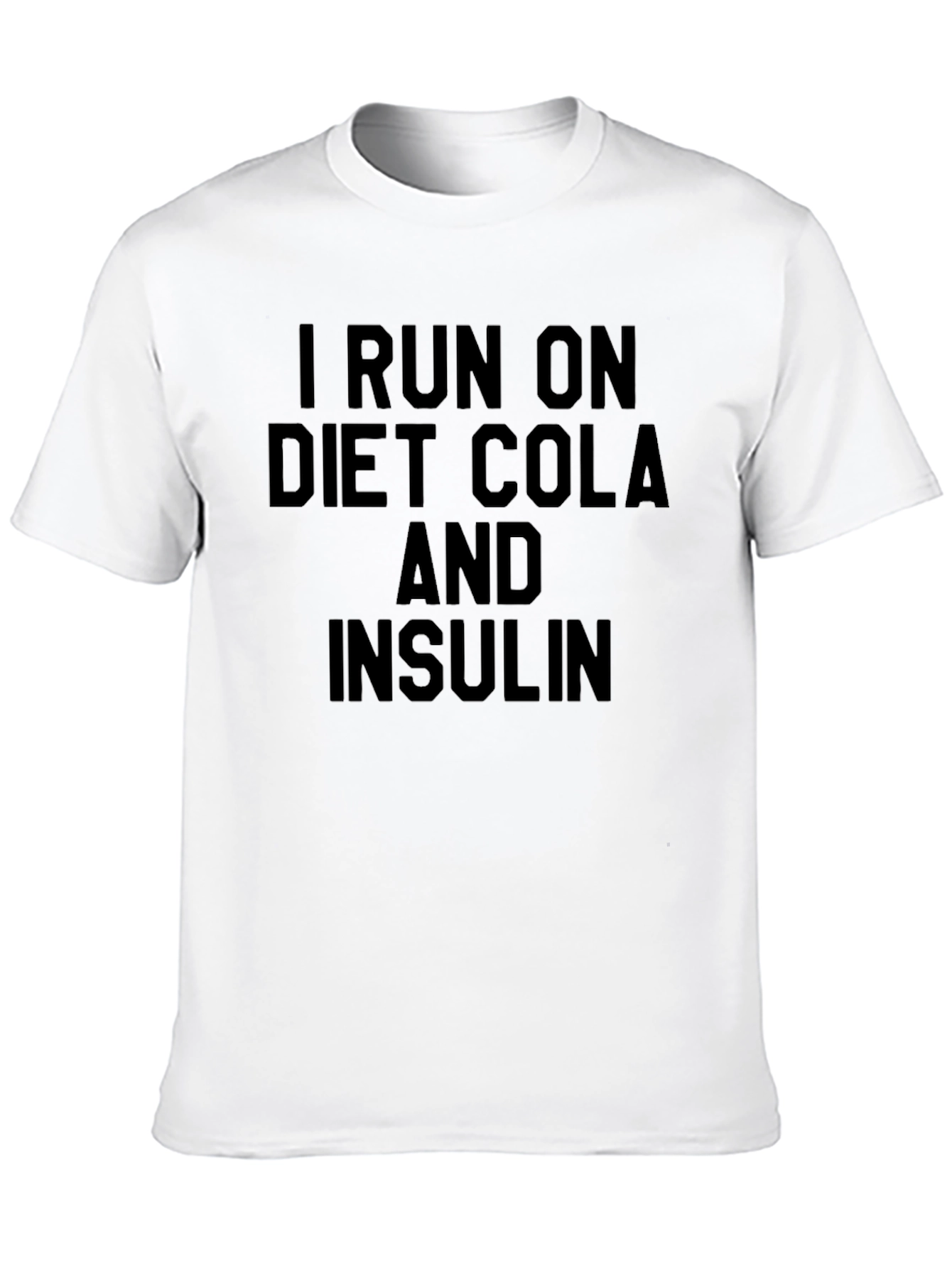 Black I Run on Diet Cola and Insulin Graphic Tee view 10