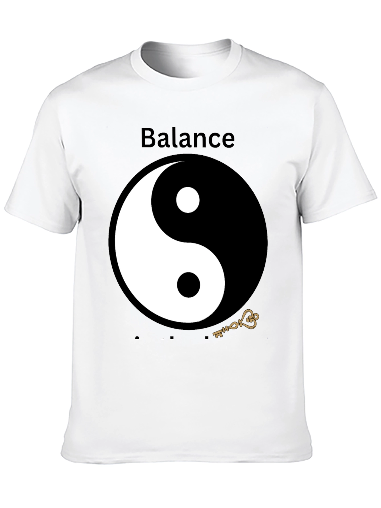Black Yin Yang Balance Graphic Tee - Black T-Shirt view 10