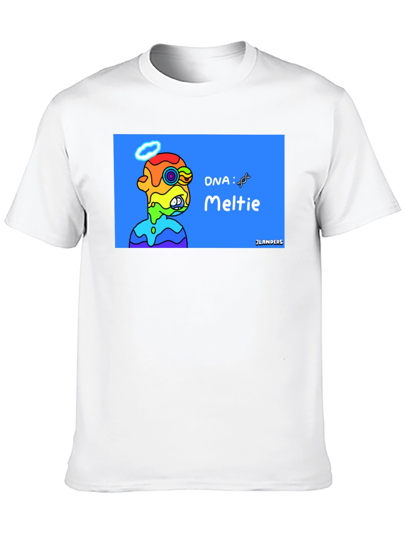 Black Melting Rainbow Character Graphic Tee - Cool Unique Design view 10