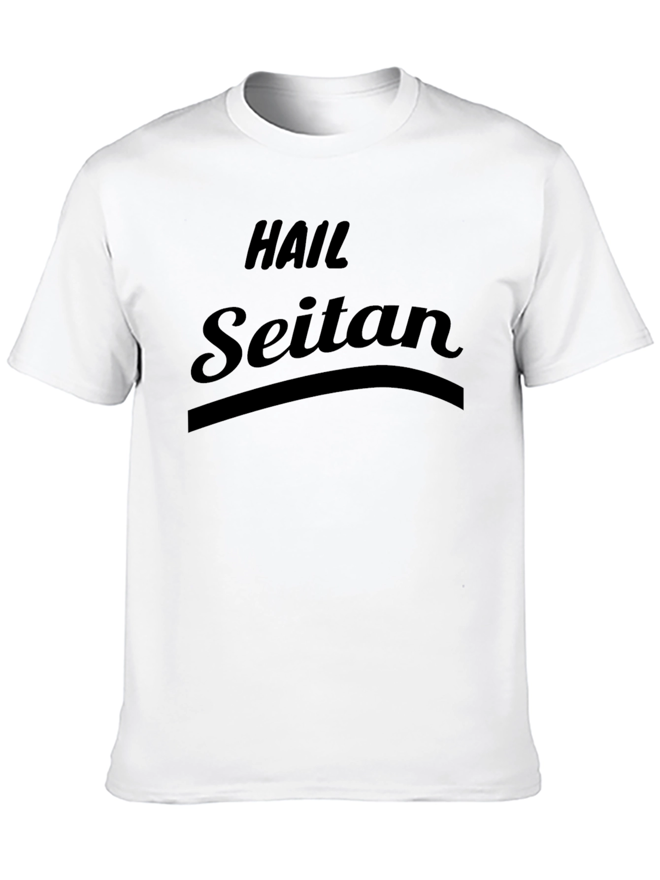 Black Hail Seitan Black T-Shirt - Vegan Humor Tee view 10