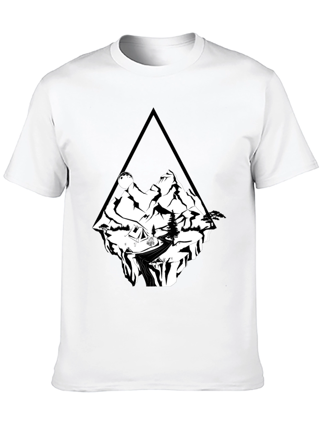 Black Mountain Adventure T-Shirt - Black Cotton Tee view 10