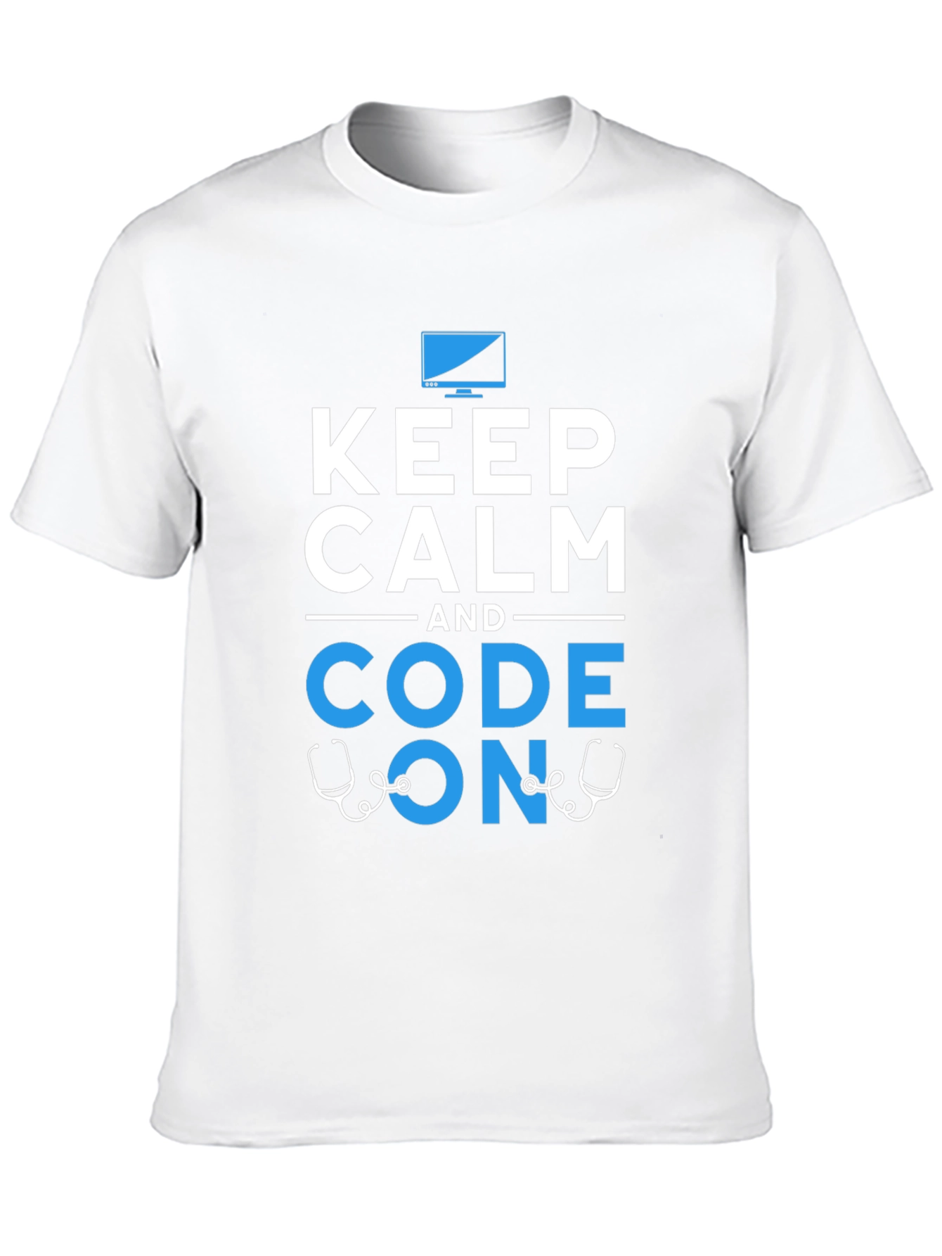 Black Keep Calm Code On Graphic T-Shirt Programmer Coder view 10