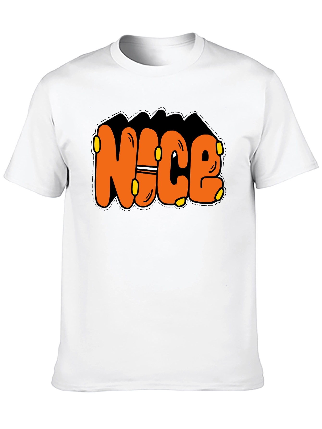 Black Nice Graphic Print T-Shirt view 10